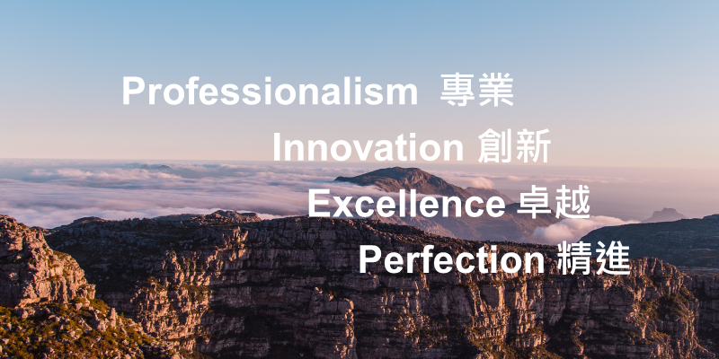 Professionalism、Innovation、Excellence&Perfection